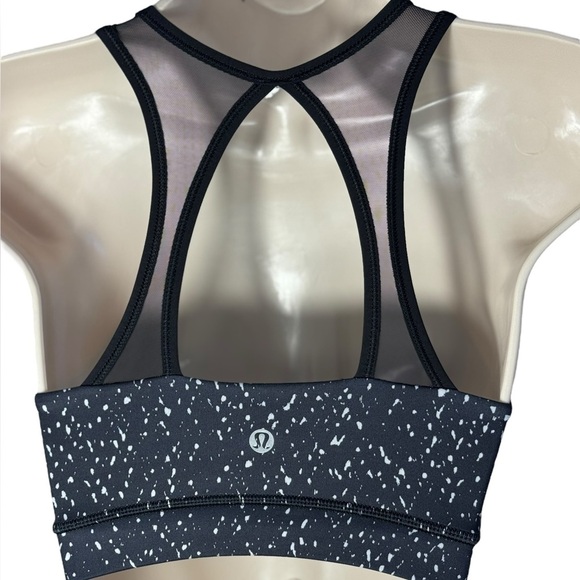 LULULEMON High Neck Mesh Bra SIZE 2 Black white EEUC RACERBACK MESH - Picture 8 of 14
